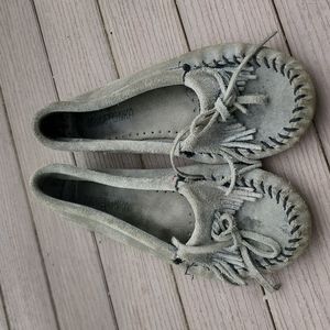 Minnetonka moccasins size 7 , gray, used